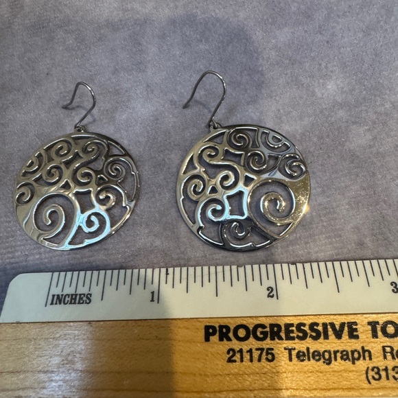 Jewelry - Milor round Filagree Elegant Silver‎ Swirl Pierced Earrings